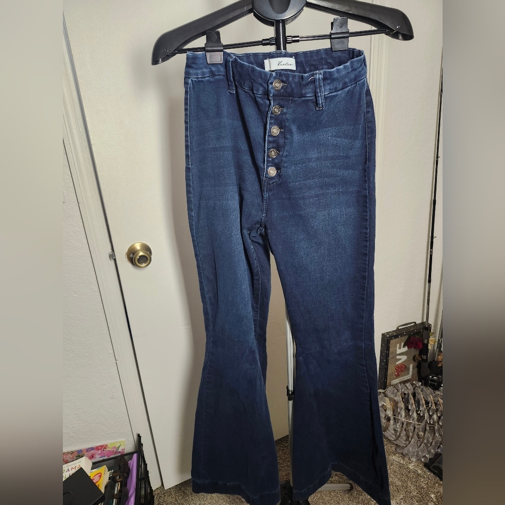 Kancan Dark Blue Flare Jeans